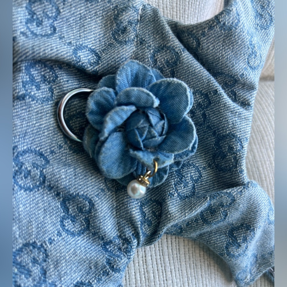 Denim Cat or Dog Harness with matching leash